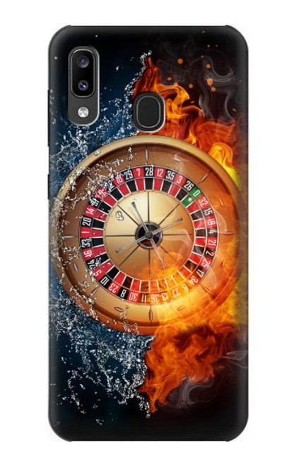 W2289 Roulette Casino Gamble Hard Case and Leather Flip Case For Samsung Galaxy A20, Galaxy A30