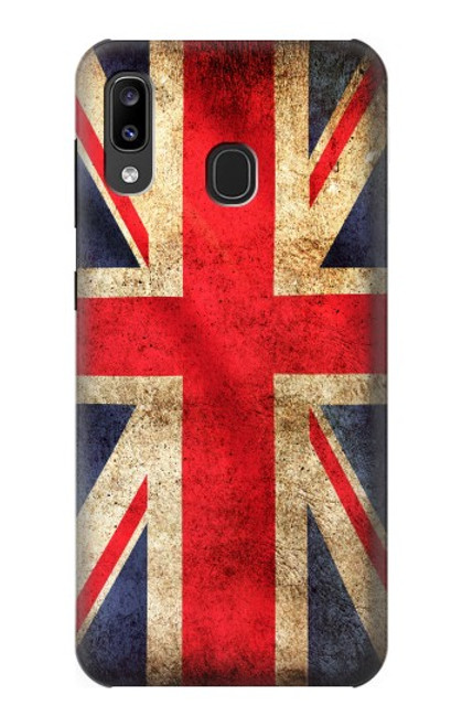 W2303 British UK Vintage Flag Hard Case and Leather Flip Case For Samsung Galaxy A20, Galaxy A30