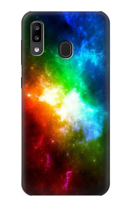 W2312 Colorful Rainbow Space Galaxy Hard Case and Leather Flip Case For Samsung Galaxy A20, Galaxy A30