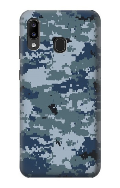 W2346 Navy Camo Camouflage Graphic Hard Case and Leather Flip Case For Samsung Galaxy A20, Galaxy A30