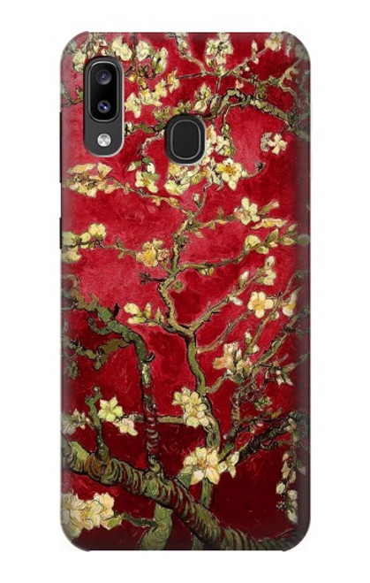 W2414 Red Blossoming Almond Tree Van Gogh Hard Case and Leather Flip Case For Samsung Galaxy A20, Galaxy A30