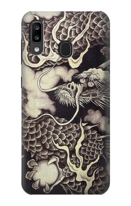 W2719 Japan Painting Dragon Hard Case and Leather Flip Case For Samsung Galaxy A20, Galaxy A30