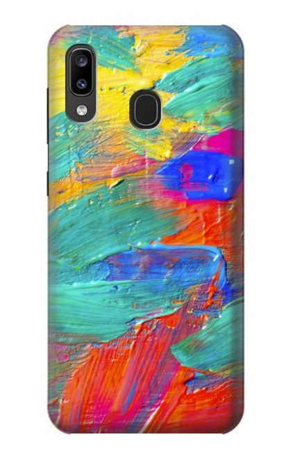 W2942 Brush Stroke Painting Hard Case and Leather Flip Case For Samsung Galaxy A20, Galaxy A30