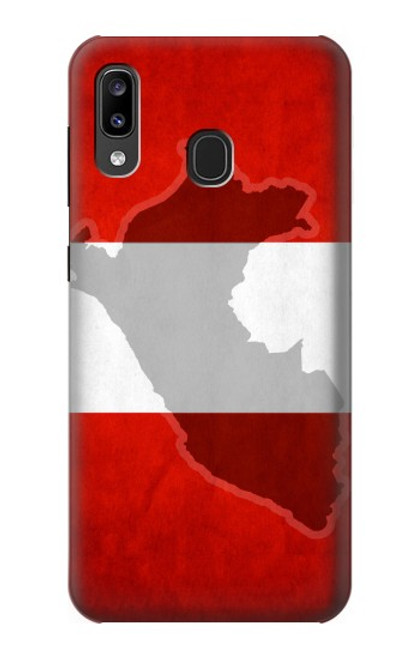 W3018 Peru Flag Hard Case and Leather Flip Case For Samsung Galaxy A20, Galaxy A30