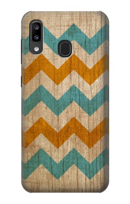 W3033 Vintage Wood Chevron Graphic Printed Hard Case and Leather Flip Case For Samsung Galaxy A20, Galaxy A30