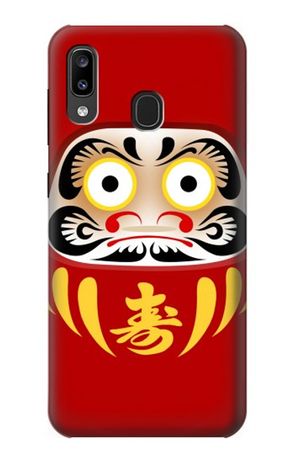 W3045 Japan Good Luck Daruma Doll Hard Case and Leather Flip Case For Samsung Galaxy A20, Galaxy A30