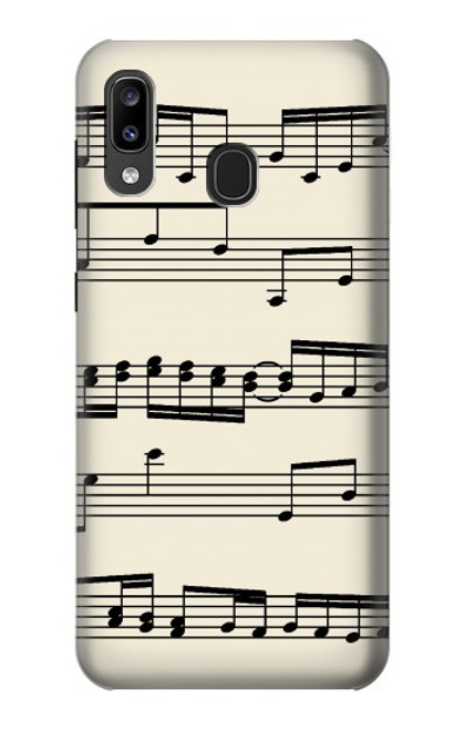 W3082 Music Sheet Hard Case and Leather Flip Case For Samsung Galaxy A20, Galaxy A30