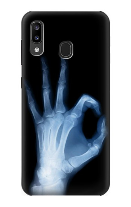 W3239 X-Ray Hand Sign OK Hard Case and Leather Flip Case For Samsung Galaxy A20, Galaxy A30