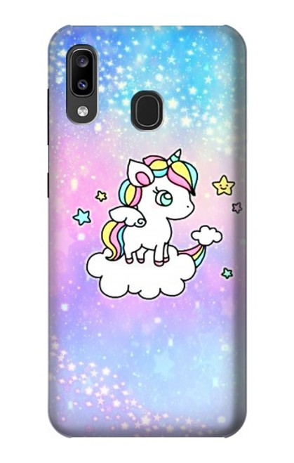 W3256 Cute Unicorn Cartoon Hard Case and Leather Flip Case For Samsung Galaxy A20, Galaxy A30