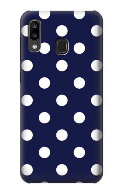 W3533 Blue Polka Dot Hard Case and Leather Flip Case For Samsung Galaxy A20, Galaxy A30