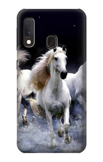 W0246 White Horse Hard Case and Leather Flip Case For Samsung Galaxy A20e