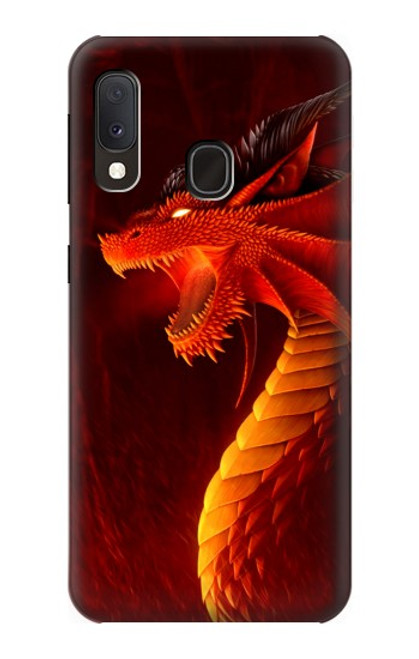 W0526 Red Dragon Hard Case and Leather Flip Case For Samsung Galaxy A20e