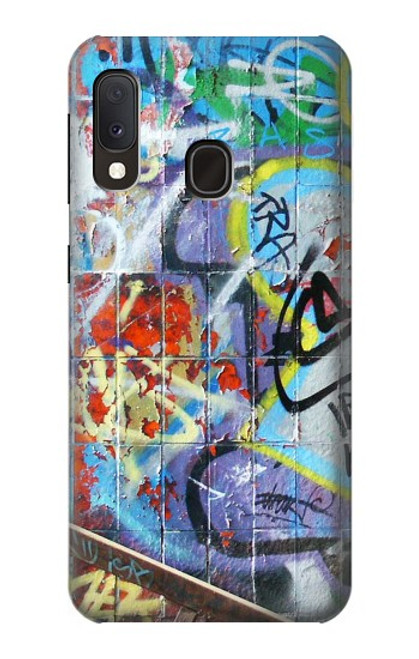 W0588 Wall Graffiti Hard Case and Leather Flip Case For Samsung Galaxy A20e