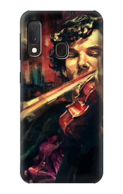 W0723 Violin Art Paint Hard Case and Leather Flip Case For Samsung Galaxy A20e