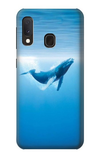 W0843 Blue Whale Hard Case and Leather Flip Case For Samsung Galaxy A20e