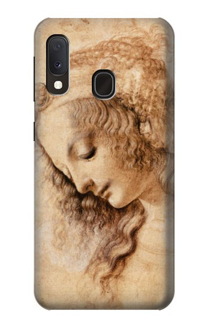 W1045 Leonardo da Vinci Woman's Head Hard Case and Leather Flip Case For Samsung Galaxy A20e