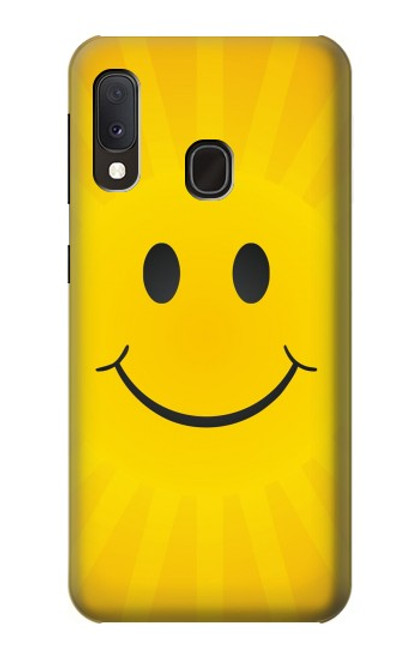 W1146 Yellow Sun Smile Hard Case and Leather Flip Case For Samsung Galaxy A20e