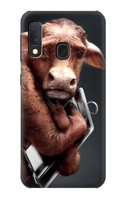 W1271 Crazy Cow Hard Case and Leather Flip Case For Samsung Galaxy A20e