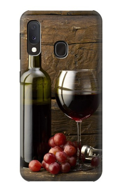 W1316 Grapes Bottle and Glass of Red Wine Hard Case and Leather Flip Case For Samsung Galaxy A20e