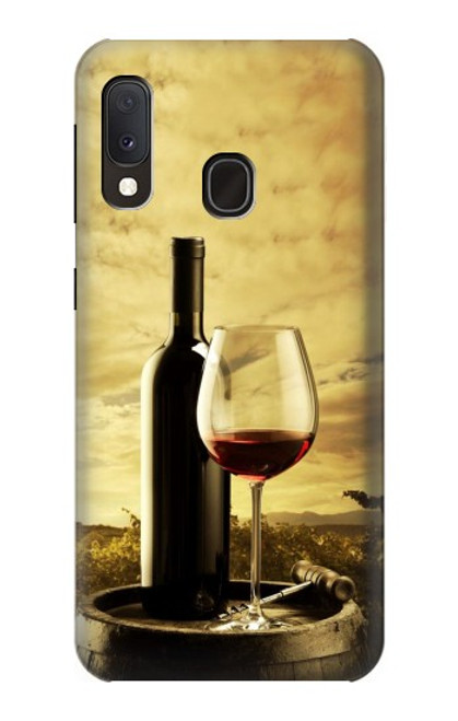 W2042 A Grape Vineyard Grapes Bottle Red Wine Hard Case and Leather Flip Case For Samsung Galaxy A20e