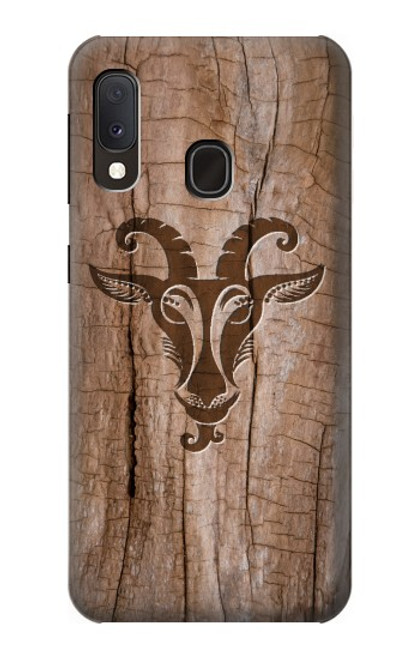 W2183 Goat Wood Graphic Printed Hard Case and Leather Flip Case For Samsung Galaxy A20e