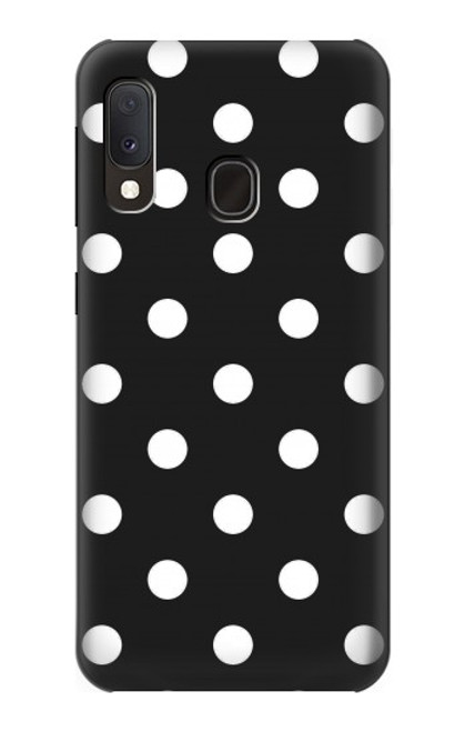 W2299 Black Polka Dots Hard Case and Leather Flip Case For Samsung Galaxy A20e