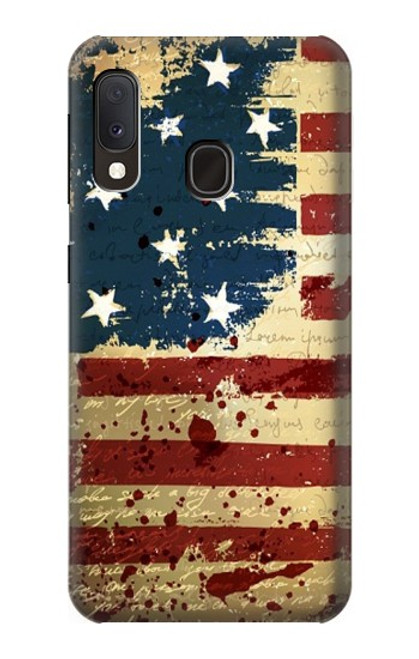 W2349 Old American Flag Hard Case and Leather Flip Case For Samsung Galaxy A20e