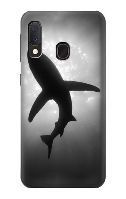 W2367 Shark Monochrome Hard Case and Leather Flip Case For Samsung Galaxy A20e