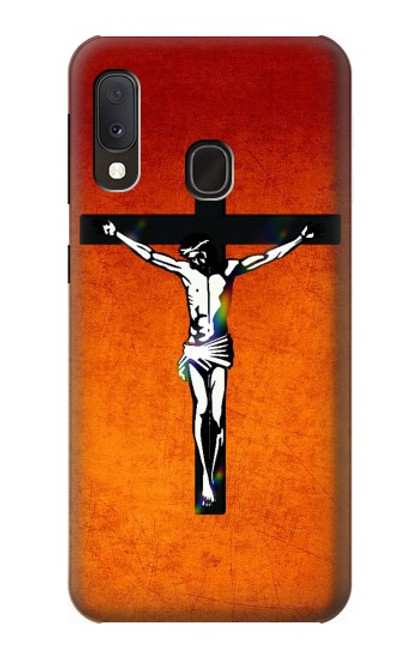 W2421 Jesus Christ On The Cross Hard Case and Leather Flip Case For Samsung Galaxy A20e