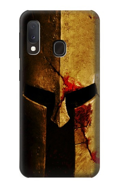 W2439 Warrior Spartan Helmet Hard Case and Leather Flip Case For Samsung Galaxy A20e