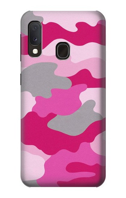 W2525 Pink Camo Camouflage Hard Case and Leather Flip Case For Samsung Galaxy A20e