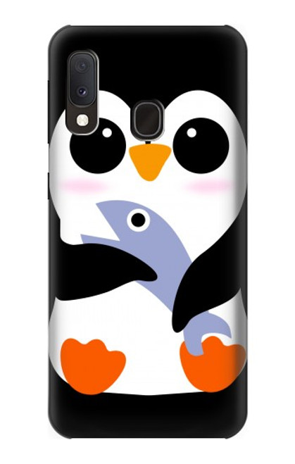 W2631 Cute Baby Penguin Hard Case and Leather Flip Case For Samsung Galaxy A20e