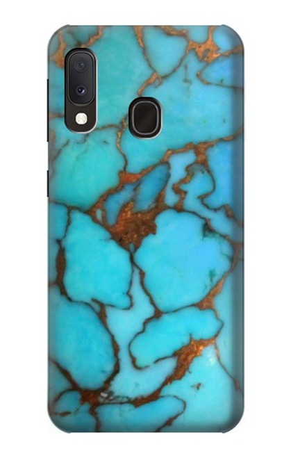 W2685 Aqua Turquoise Gemstone Graphic Printed Hard Case and Leather Flip Case For Samsung Galaxy A20e