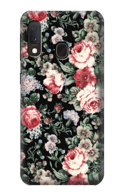 W2727 Vintage Rose Pattern Hard Case and Leather Flip Case For Samsung Galaxy A20e