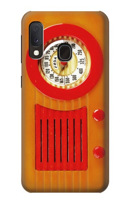 W2780 Vintage Orange Bakelite Radio Hard Case and Leather Flip Case For Samsung Galaxy A20e