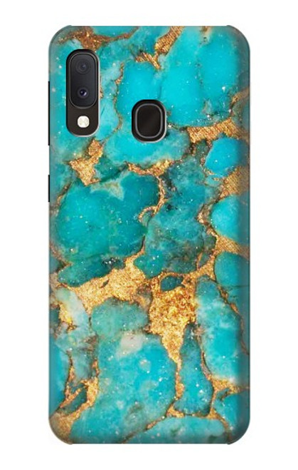 W2906 Aqua Turquoise Stone Hard Case and Leather Flip Case For Samsung Galaxy A20e