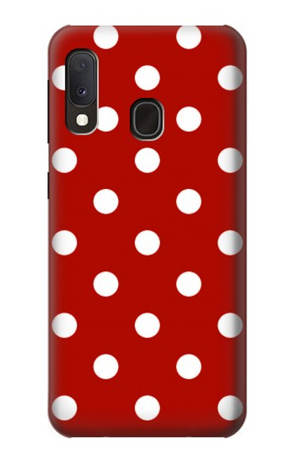 W2951 Red Polka Dots Hard Case and Leather Flip Case For Samsung Galaxy A20e