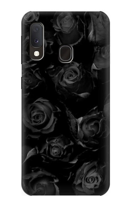 W3153 Black Roses Hard Case and Leather Flip Case For Samsung Galaxy A20e