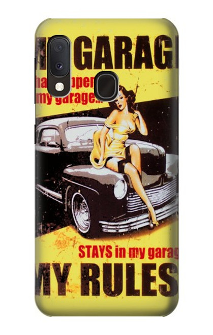 W3198 My Garage Pinup Girl Hard Case and Leather Flip Case For Samsung Galaxy A20e