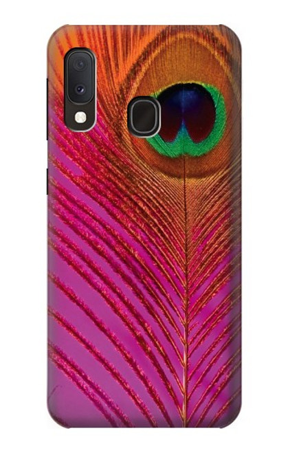 W3201 Pink Peacock Feather Hard Case and Leather Flip Case For Samsung Galaxy A20e