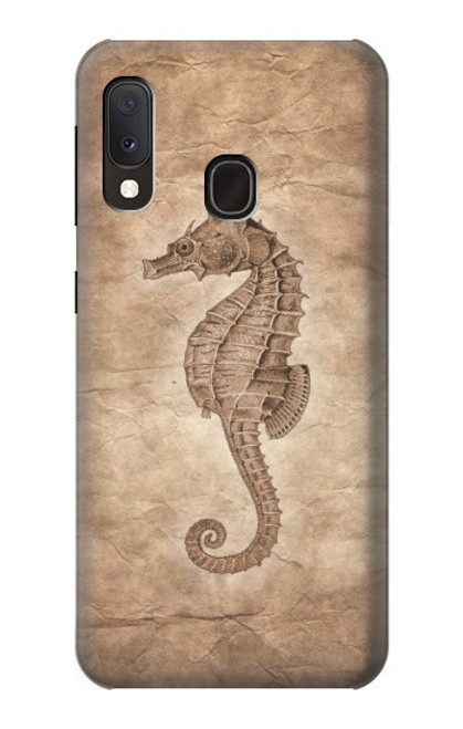 W3214 Seahorse Skeleton Fossil Hard Case and Leather Flip Case For Samsung Galaxy A20e