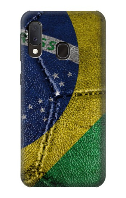 W3297 Brazil Flag Vintage Football Graphic Hard Case and Leather Flip Case For Samsung Galaxy A20e