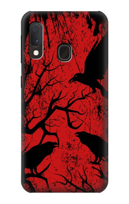 W3325 Crow Black Blood Tree Hard Case and Leather Flip Case For Samsung Galaxy A20e