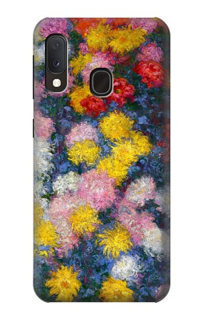 W3342 Claude Monet Chrysanthemums Hard Case and Leather Flip Case For Samsung Galaxy A20e