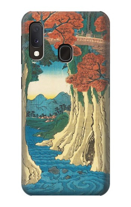 W3348 Utagawa Hiroshige The Monkey Bridge Hard Case and Leather Flip Case For Samsung Galaxy A20e