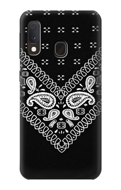 W3363 Bandana Black Pattern Hard Case and Leather Flip Case For Samsung Galaxy A20e