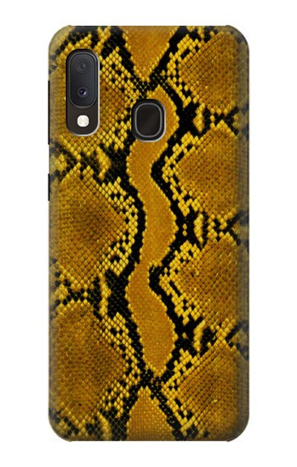 W3365 Yellow Python Skin Graphic Print Hard Case and Leather Flip Case For Samsung Galaxy A20e