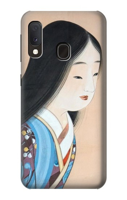 W3483 Japan Beauty Kimono Hard Case and Leather Flip Case For Samsung Galaxy A20e