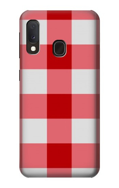 W3535 Red Gingham Hard Case and Leather Flip Case For Samsung Galaxy A20e