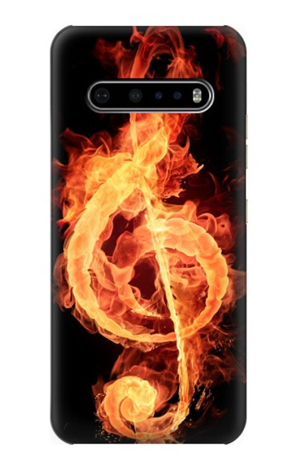 W0493 Music Note Burn Hard Case and Leather Flip Case For LG V60 ThinQ 5G